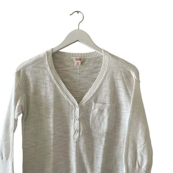 Mossimo Supply & Co Three Button Front V-Neck White ¾ Sleeves SZ SP #1415 - Picture 3 of 13